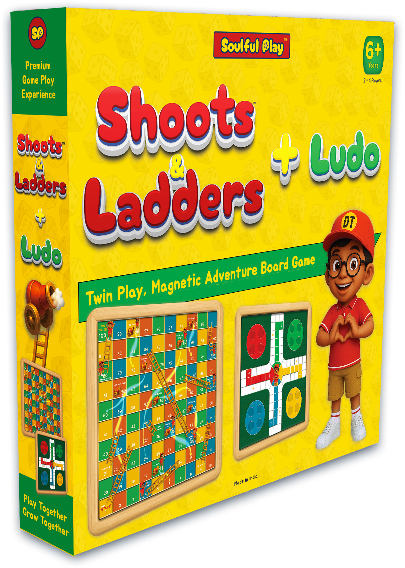 Soulful Play – Shoots and Ladders + Ludo - A Premium Magnetic 2-in-1 Board Game