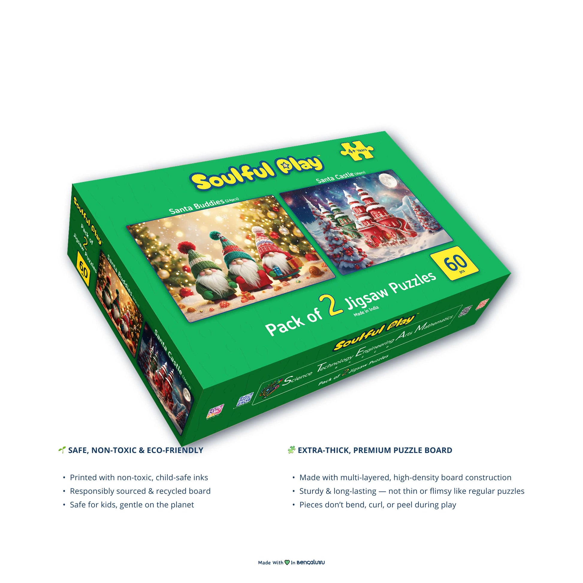 Pack of 2 jigsaw puzzles with 'Soulful Play' branding on a white background