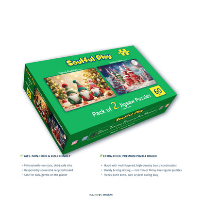 Pack of 2 jigsaw puzzles with 'Soulful Play' branding on a white background