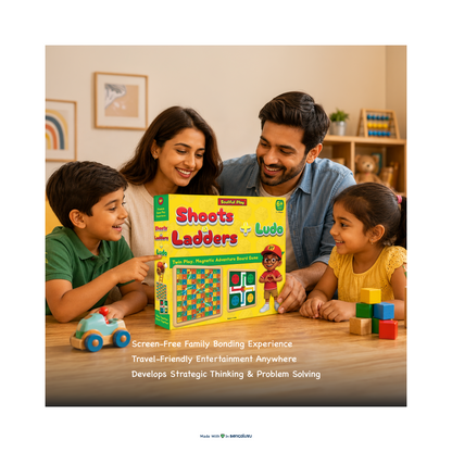 Soulful Play – Shoots and Ladders + Ludo - A Premium Magnetic 2-in-1 Board Game