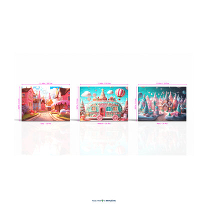 Soulful Play – Cake Town, Candy Caravan, Gingerbread Palace - Jigsaw Puzzle Bundle (Set of 3) | 12, 24 & 36 Pcs | Age 4+